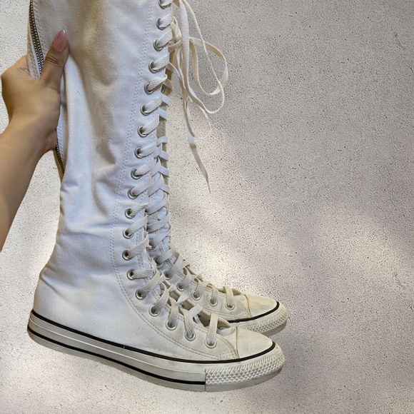 Y2k Rare Converse White Knee High Boots XX High Chuck Taylor - Picture 1 of 6